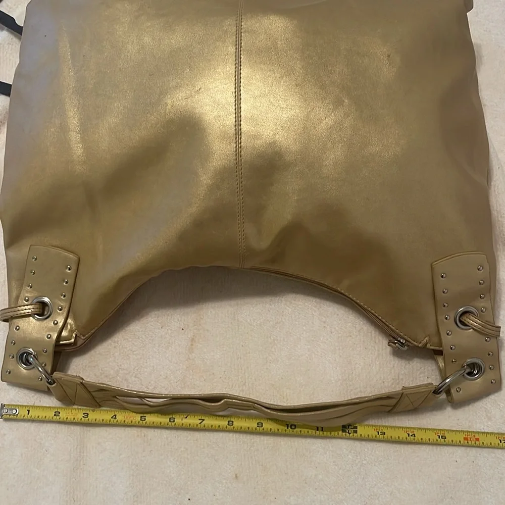 White House Black Market Shoulder Handbag Gold 12x16 - Picture 9 of 14